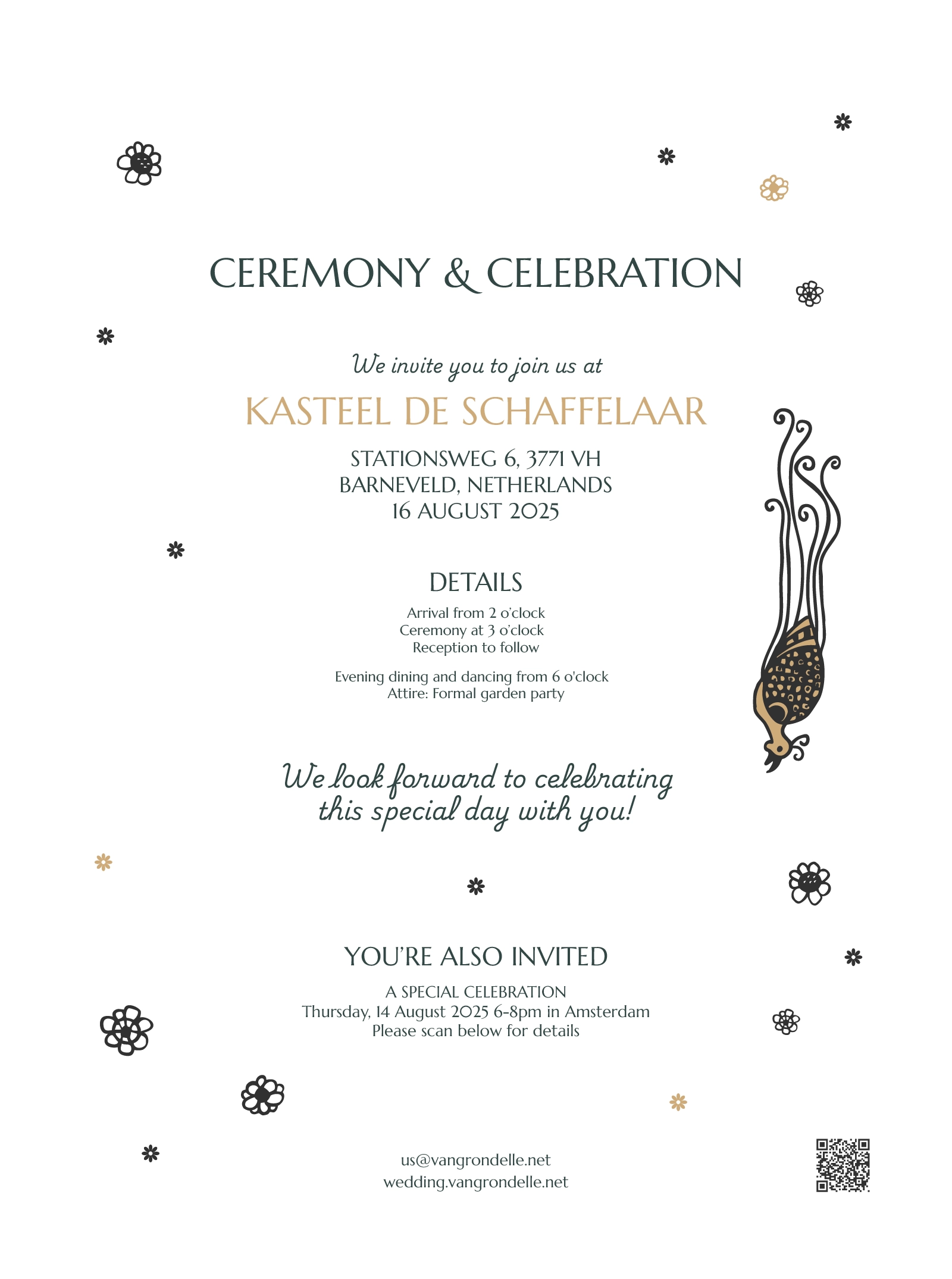 Wedding invitation side 2